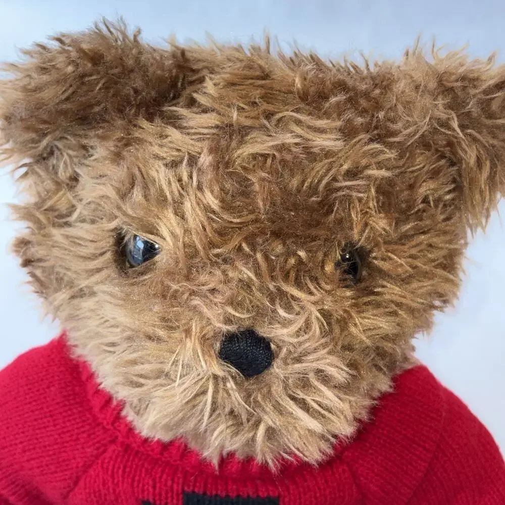 Vintage 1998 Belkie Bear Plush Teddy Stuffed Animal Red‎ Snowman Sweater Belk